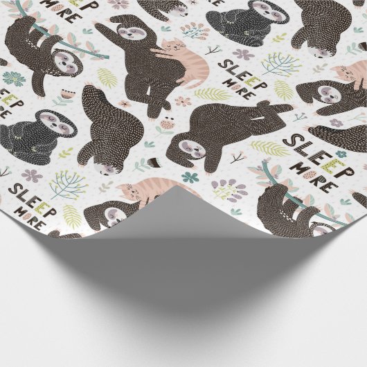 Sloth Pattern Wrapping Paper Geschenkpapier (Ecke)