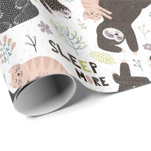 Sloth Pattern Wrapping Paper Geschenkpapier (Rolleneckpunkt)