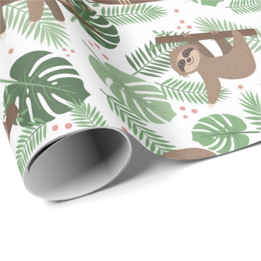 Sloth Pattern Wrapping Paper Geschenkpapier (Rolleneckpunkt)