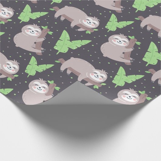 Sloth Pattern Wrapping Paper Geschenkpapier (Ecke)