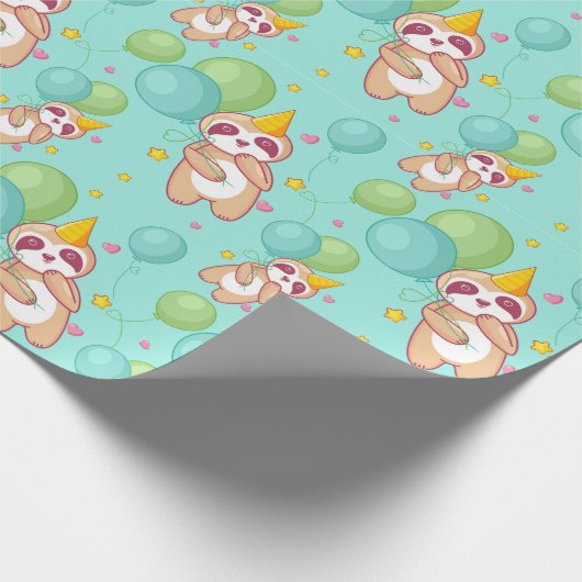 Sloth Pattern Wrapping Paper Geschenkpapier (Ecke)