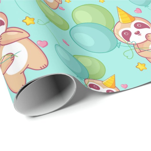 Sloth Pattern Wrapping Paper Geschenkpapier (Rolleneckpunkt)