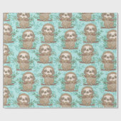 Sloth Pattern Wrapping Paper Geschenkpapier (Flach)