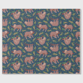 Sloth Pattern Wrapping Paper Geschenkpapier (Flach)