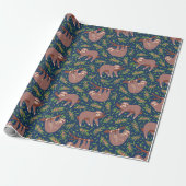 Sloth Pattern Wrapping Paper Geschenkpapier (Ungerollt)