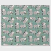 Sloth Pattern Wrapping Paper Geschenkpapier (Flach)