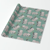 Sloth Pattern Wrapping Paper Geschenkpapier (Ungerollt)