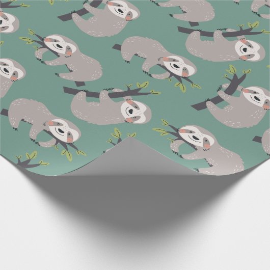 Sloth Pattern Wrapping Paper Geschenkpapier (Ecke)
