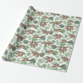 Sloth Pattern Wrapping Paper Geschenkpapier (Ungerollt)