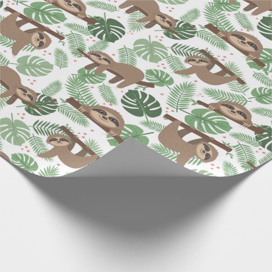 Sloth Pattern Wrapping Paper Geschenkpapier (Ecke)