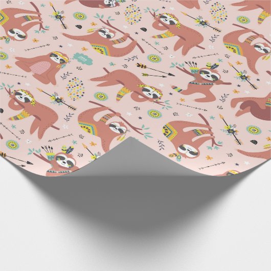 Sloth Pattern Wrapping Paper Geschenkpapier (Ecke)