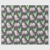 Sloth Pattern Wrapping Paper Geschenkpapier (Flach)