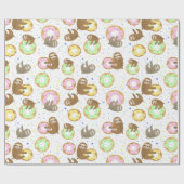 Sloth Pattern Wrapping Paper Geschenkpapier (Flach)