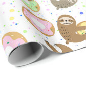 Sloth Pattern Wrapping Paper Geschenkpapier (Rolleneckpunkt)