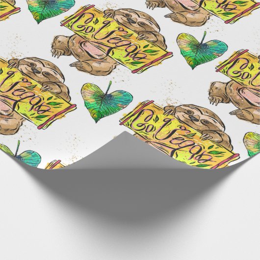 Sloth Pattern Wrapping Paper Geschenkpapier (Ecke)