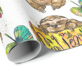 Sloth Pattern Wrapping Paper Geschenkpapier (Rolleneckpunkt)
