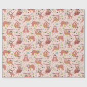 Sloth Pattern Wrapping Paper Geschenkpapier (Flach)