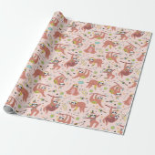 Sloth Pattern Wrapping Paper Geschenkpapier (Ungerollt)