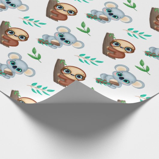 Sloth Pattern Wrapping Paper Geschenkpapier (Ecke)