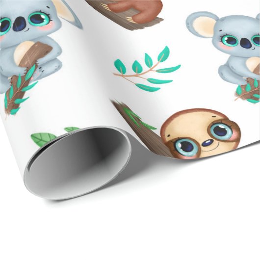 Sloth Pattern Wrapping Paper Geschenkpapier (Rolleneckpunkt)