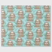 Sloth Pattern Wrapping Paper Geschenkpapier (Flach)