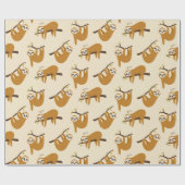 Sloth Pattern Wrapping Paper Geschenkpapier (Flach)
