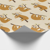 Sloth Pattern Wrapping Paper Geschenkpapier (Ecke)