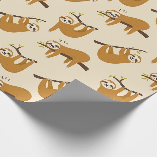 Sloth Pattern Wrapping Paper Geschenkpapier (Ecke)
