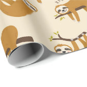 Sloth Pattern Wrapping Paper Geschenkpapier (Rolleneckpunkt)