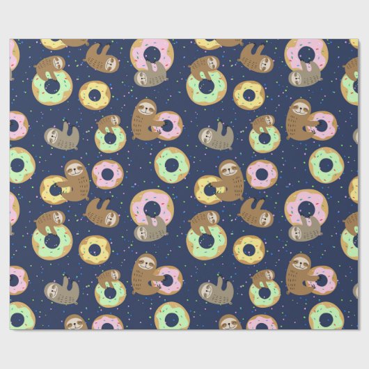 Sloth Pattern Wrapping Paper Geschenkpapier (Flach)