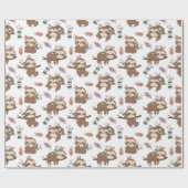Sloth Pattern Wrapping Paper Geschenkpapier (Flach)