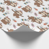 Sloth Pattern Wrapping Paper Geschenkpapier (Ecke)
