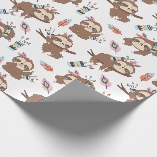 Sloth Pattern Wrapping Paper Geschenkpapier (Ecke)