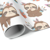 Sloth Pattern Wrapping Paper Geschenkpapier (Rolleneckpunkt)