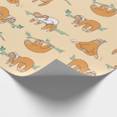 Sloth Pattern Wrapping Paper Geschenkpapier (Ecke)