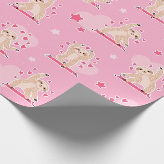 Sloth Pattern Wrapping Paper Geschenkpapier (Ecke)