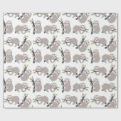 Sloth Pattern Wrapping Paper Geschenkpapier (Flach)