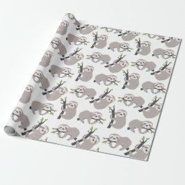 Sloth Pattern Wrapping Paper Geschenkpapier