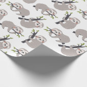 Sloth Pattern Wrapping Paper Geschenkpapier (Ecke)