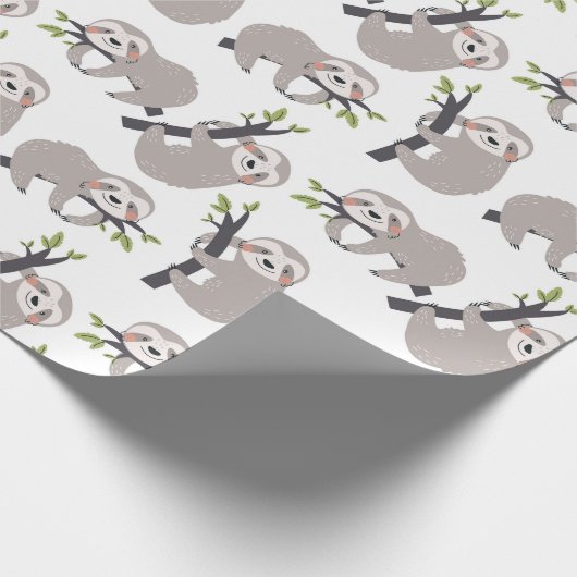 Sloth Pattern Wrapping Paper Geschenkpapier (Ecke)