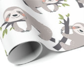 Sloth Pattern Wrapping Paper Geschenkpapier (Rolleneckpunkt)