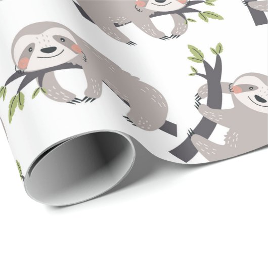 Sloth Pattern Wrapping Paper Geschenkpapier (Rolleneckpunkt)