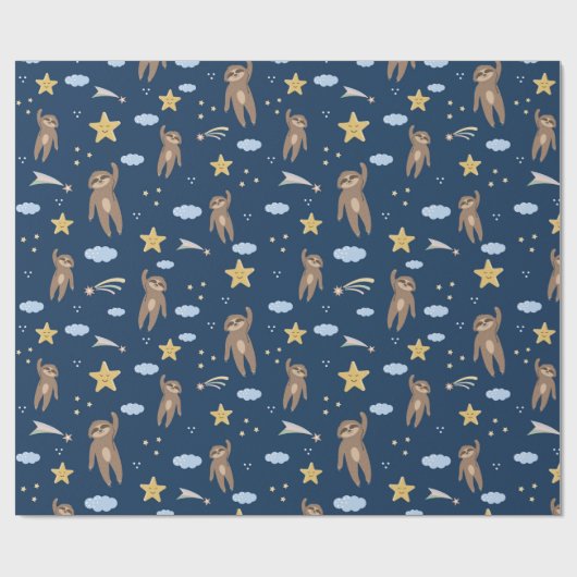 Sloth Pattern Wrapping Paper Geschenkpapier (Flach)