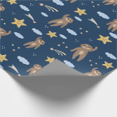 Sloth Pattern Wrapping Paper Geschenkpapier (Ecke)