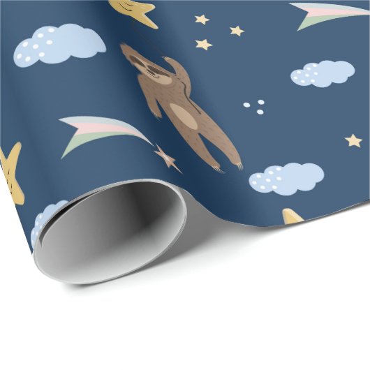 Sloth Pattern Wrapping Paper Geschenkpapier (Rolleneckpunkt)