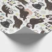 Sloth Pattern Wrapping Paper Geschenkpapier (Ecke)