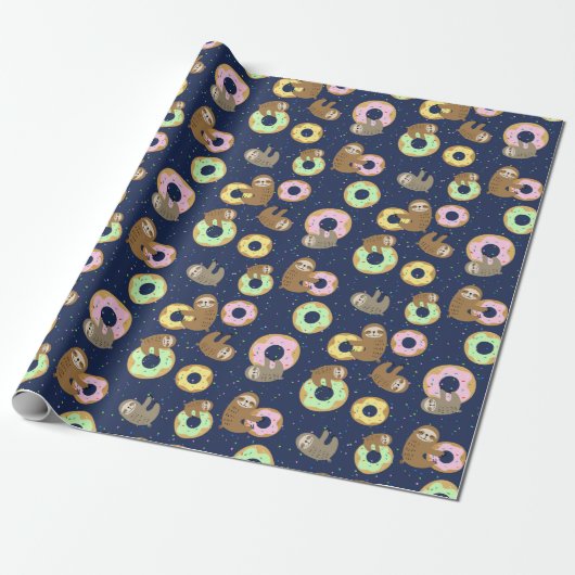 Sloth Pattern Wrapping Paper Geschenkpapier (Ungerollt)