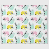 Sloth Pattern Wrapping Paper Geschenkpapier (Flach)