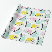 Sloth Pattern Wrapping Paper Geschenkpapier (Ungerollt)