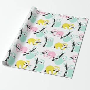 Sloth Pattern Wrapping Paper Geschenkpapier
